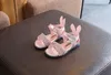 Zomer kinderen konijn oor sandalen mode glitter meisjes prinses Romeinse sandalen baby kinderen platte niet -slip strandschoenen 220621