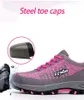 Anty Collision Shoes Ladies Sneakers Профилактика профилактики Smashing Safety Work Shoes Leathable Summer Summer