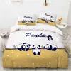 Cartoon Panda Children's Bedding Set for Kids Baby Girls Duvet Cover Pillow Case Bed Linens Quilt 135 140x200 Rabbit