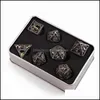 Actividades de juegos al aire libre deportes de ojo al aire libre 7pcs Pure Copper Hollow Metal Dice Set DD Polyhedral para DND Dungeons and Dragons9523307