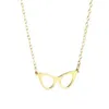 Eye Cat Glasses Frame Pendant Necklace Simple Geometric Reading Book Lover Geleglasses Chain Halsband för Women Party Hipster Gift254R