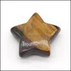 Arts And Crafts Arts Gifts Home Garden Moon Star Shaped Set Statues Brown Tiger Eye Crystal Stone Mascot Meditation Healin Dhkfo