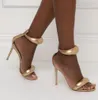 Lyxkvinnor Rossis Bijoux Sandaler skor Bubble Front Rand Gold Nude Black Calf Leather Party Wedding Gladiator Sandalias Sexy Lady Pumps EU35-43