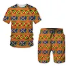 Африканские печатные женские футболки для мужчин S T Shirts устанавливает Африку Дашики мужские спортивные костюмы Sport и Leisure Summer Suit 220708