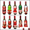 Juldekorationer festliga fest levererar hem trädgård vin flaska er snögubbe väska dekoration dhdbx