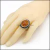 Bandringen sieraden 20 pc's/lot Natural Stone Amber edelsteen ring Hybride modellen gemengde maat dame/meisje mode mix stijlen248 dhrka