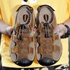 Sandals Summer Men Shoes 2022 Genuine Leather Outdoor Male Slippers Man Plus Size 38-48