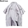 Donker icon vintage straatheren shirts shirts korte mouw zomer dun materiaal Hawaiiaans shirt man blouse mannelijke top 220712