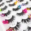 Eyelashes eyelash lash 3d mink lashes color eye tail natural stage makeup glitter powder sequins fluorescent thick exaggerated European and American prefer