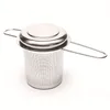 Te Tools Rostfritt stål Mesh Loose Leaf Tea Infuser Silterdiffusor med lock Vikta handtag Spice Filter brantare phjk2203