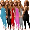 2022 Designer Womens Jumpsuits Vår och sommar Onesies sexiga en axel ärmlös rompers Baklösa stretchiga bodysuits