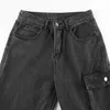 Kvinnors jeans Suchcute Gothic Bandage Women Jeans Harajuku Streetwear Casual Denim Trousers Low Rise Korean Fashion Patchwork Baggy Pants 2022 T220825