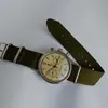 Armbandsur 1963 Titta på militära män tittar på kronografrörelse ST1901 Original fabriksversion Transparens Caseback Leather