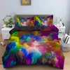 Set di biancheria da letto Set tie-dye Copripiumino colorato di lusso Federa Tessili per la casa Trapunta elegante e confortevole Set letto per bambiniSet di biancheria da lettoBiancheria da letto