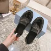 Mode Jurk Schoenen vrouwen bruiloft kwaliteit leer hoge hak platte Schoen zakelijke formele loafer sociale chunky Met Originele Doos