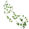 Decorative Flowers & Wreaths 2.4M Artficial Vine Silk Ivy Green Plants Fake Leaf Hanging Decoration Rattan Liana Wall LeavesDecorative