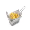 Backen Gebäck Werkzeuge Mini Edelstahl Fritteuse Servieren von Speisen Präsentationskorb Küche Pommes Frites Chips Bratkörbe JLA13386