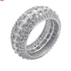 Luxurys Fashion Five Row Diamond Ring Classic Hollowed Out Rings Men039S Rings Hip Hop Ring Gold och Silver4589208