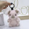 Keychains Imported Real Cute Piggy Bag Pendant Plush Doll Car Key Rings Trendy Jewelry Accessori Enek22
