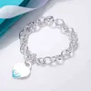 S925 Sterling Silver Pärled Heart Tif Classic Charm Love Armband OT High Quality Brand Jewelry 2022New