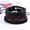 4pcs / bracelets en cuir set Bangle Braceux Braceaux Bracelet Bracelet A réglable pour hommes