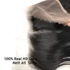 Peruwiańskie dziewicze ludzkie włosy Niewidzialne 13x4 HD koronkowe topienie czołowe skóra
