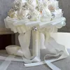 Decorative Flowers & Wreaths Colors Ivory Rose Diamonds Tassels Stitch Wedding Bouquet Bridal Mariage Brooch FlowersDecorative