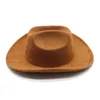 New Suede Large Brim Western Cowboy Hat Men's Vintage Jazz Travel Party Hat Gentleman Panama Cowgirl Hats