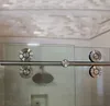 6 6FT Sliding barn shower door twin roller frameless glass track hardware set kit popular225H