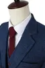 Men's Suits Blazers Wool Blue Herringbone Retro gentleman style custom made suits tailor suit Blazer for men 3 piece JacketPantsVest 230222