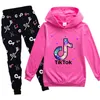 100170cm Tiktok tiktok enfants 039s pull à capuche pantalon 2 pièces ensemble ph159512451609