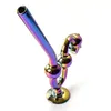 Unique Design Skull Colorful HandPipes Pyrex Glass Oil Burner Pipes Nano Plating Spoon Pipe Smoking Tobacco Accessories SW136