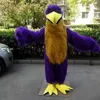 Costume de mascotte d'aigle violet d'Halloween, personnage de dessin animé en peluche de haute qualité, personnage de thème animé, taille adulte, Noël, carnaval, festival, déguisement