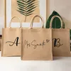 Personlig brudtärna Bachlorette Bridal Party Tote Bag Custom Burlap stora strandpåsar Gåvor för bröllopsförslag Anniversary 220707