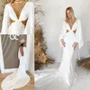 Modern Beach Mermaid Wedding Dresses Simple Crepe Stain Sexy Cutside Bohemian Summer Holiday Greek Bridal Gown Rue De Seine332L