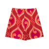 Dames cothing buttondown top vrouwelijke korte mouw t -shirt roze geometrische print shorts front trend mooie kleur chic 220526