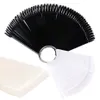 50Pcs Nature Color False Nails Tips Fan Fake Nail Palette Clear Black Designs Display Practice Mold Press On Manicure Tool