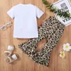 FocusNorm 1 6y Summer Toddler Girls Clothes Sets 2pcs Leopard Impresso Manga curta Tamas Tamas Tops calças 220620