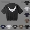 Designer Kanyes Classic Wests T Shirt Three Party Joint Peace Dove Printed Washing Water Short Sleeves High Street Mens and Womens Yzys Tees 173