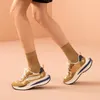 Beautoday Waffle Sneakers Kobiety syntetyczne skórzane mieszane kolory koronkowe trenerzy Platforma Dam Casual Buty ręcznie robione A29415 220812