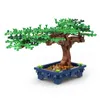 MOC Mini Bonsai Tree Bouwstenen Groene Bush Bloemgras Modeltafeltafel Home Decoratie Ornament Diy Assembly Toys T220719