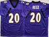 Chen37 Hommes Retro College Football 12 Tom Brady 20 Ed Reed 52 Ray Lewis Jerome Bettis Cousu Noir Violet Rouge Bleu Maillot Pas Cher