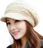 Beanie/Skull Caps Women Winter Warm Knit Hat Wool Snow Ski With Visor Pros22