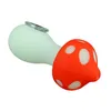 Latest Colorful Mushroom Silicone Pipe Portable Dry Herb Tobacco Hand Smoking Removable Filter Mouthpiece Glass Bowl High Quality Cigarette Holder DHL Free