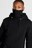 Herrtröjor tröjor grå män märke hög kvalitet casual hooded tröja turtleneck dragkedja solid mode långärmad toppar streetwear