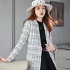 Damenanzüge Blazer Frühling Single Button Blazer Frauen Casual Business Schlanke weibliche Anzugjacke Gitterberuf Britische BürojackeWom