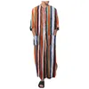 Men's T-Shirts Striped Muslim Dresses For Mens Long Sleeve Stripes Dubai Shirt Kaftan Thobe Robe Gown Straight Leisure Race Style Clothing 2
