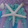 Girl Princess Mermaid Tutu Dress Under the Sea Kids Dresses For Girls Birthday Party Costume With Flower Headband 220422