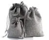 Drawstring Natural Burlap Bag Jute Gift Bags Multi -size sieraden Verpakking Weddingzakken met snoeptas