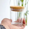 DIY Сублимационный стакан на 6 унций Стеклянная банка с бамбуковой крышкой Банка для свечей Контейнер для хранения продуктов Прозрачный матовый домашний кухонный инвентарь Portab1676189